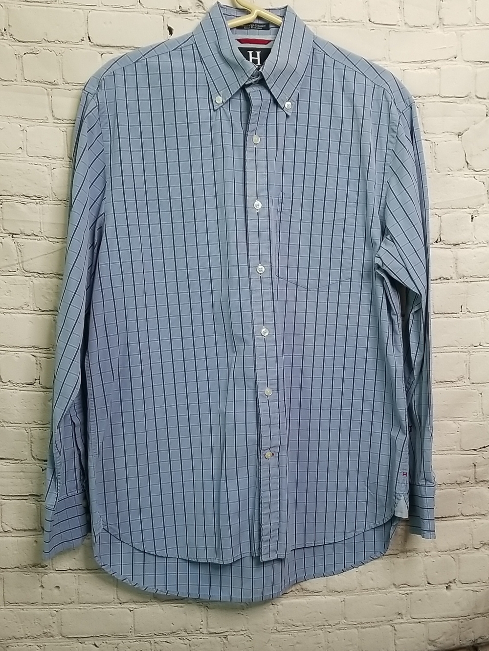 Tommy Hilfiger mens dress shirt size Small 100% cotton "American Classic" EUC